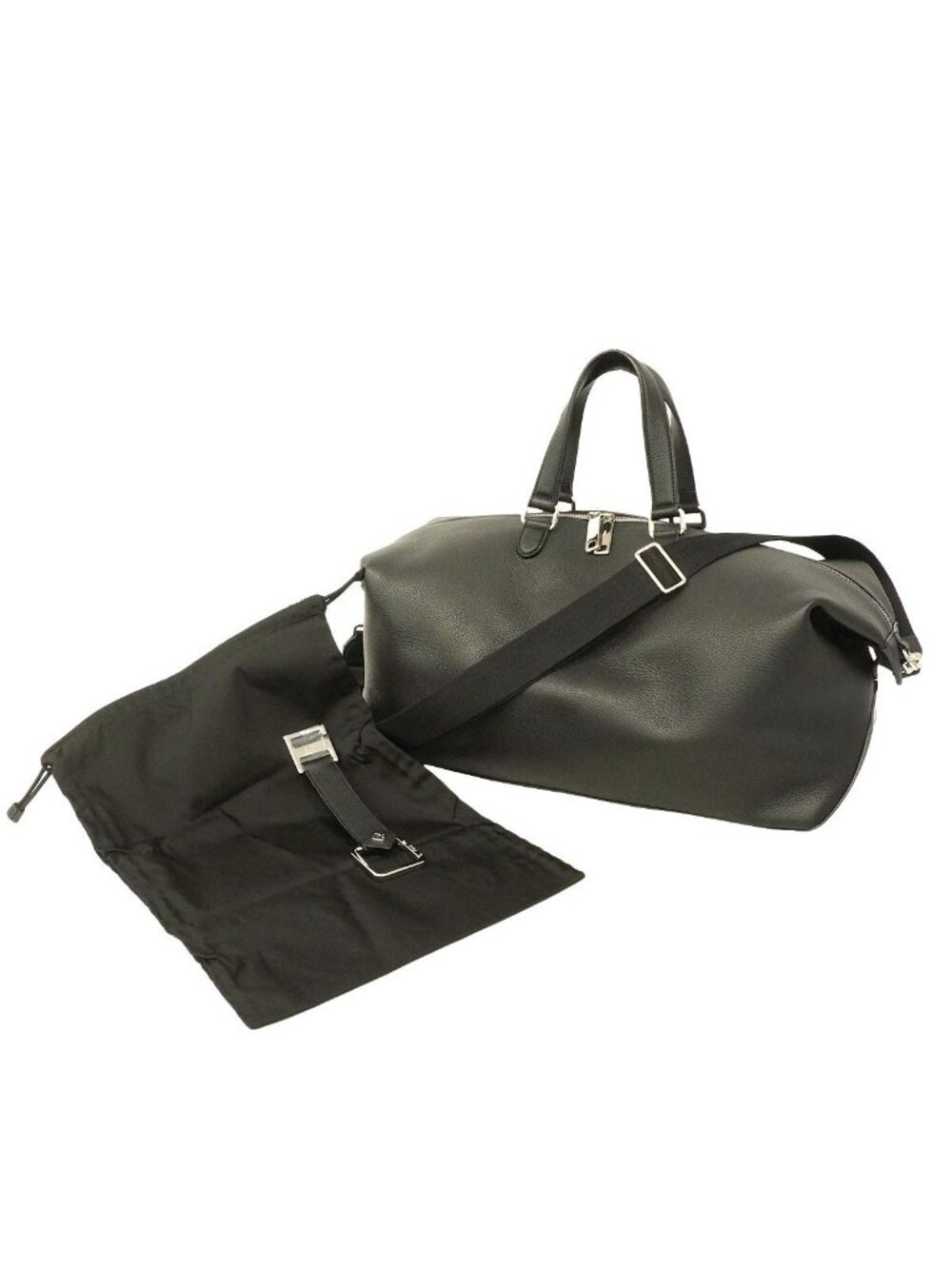Fendi Boston Bag Louis 45 Duffle Leather Black Silver